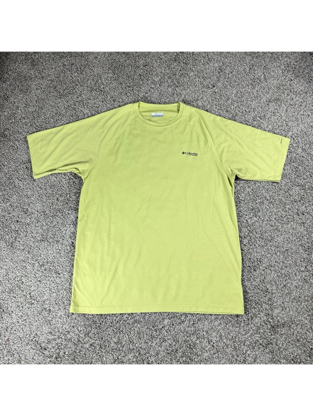 Columbia Men’s Light Green Crew Neck Short Sleeve Solid Logo T-Shirt Size L